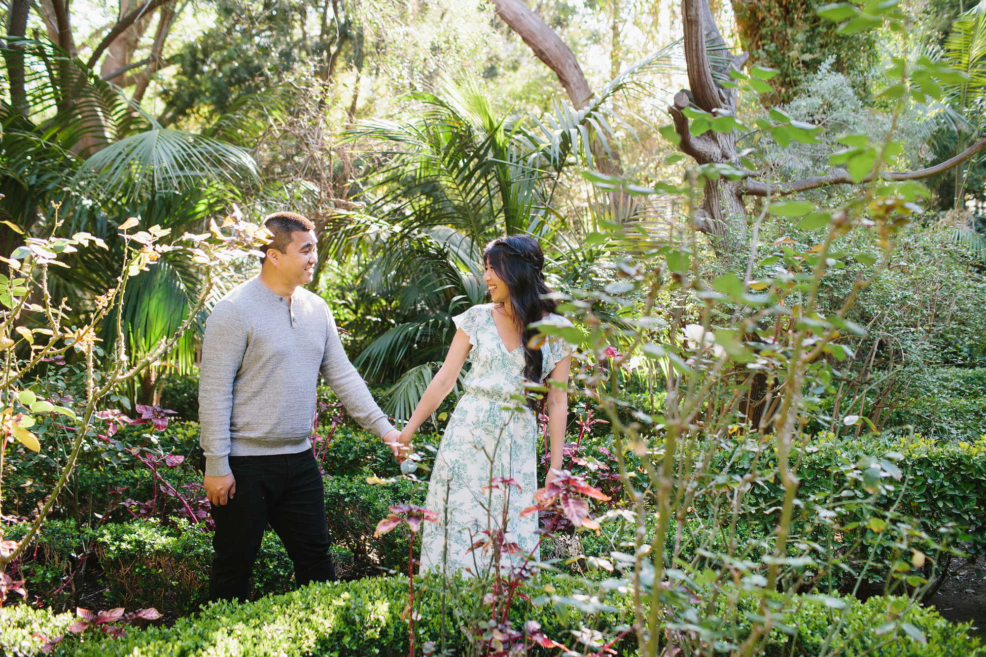 engagement photos in california garden
